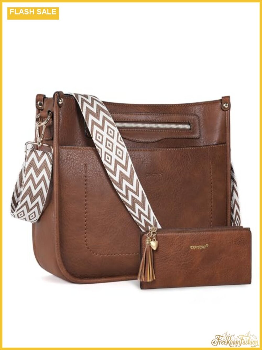 Women's 2-Piece PU Leather Hobo Crossbody Bag Set with Wallet
